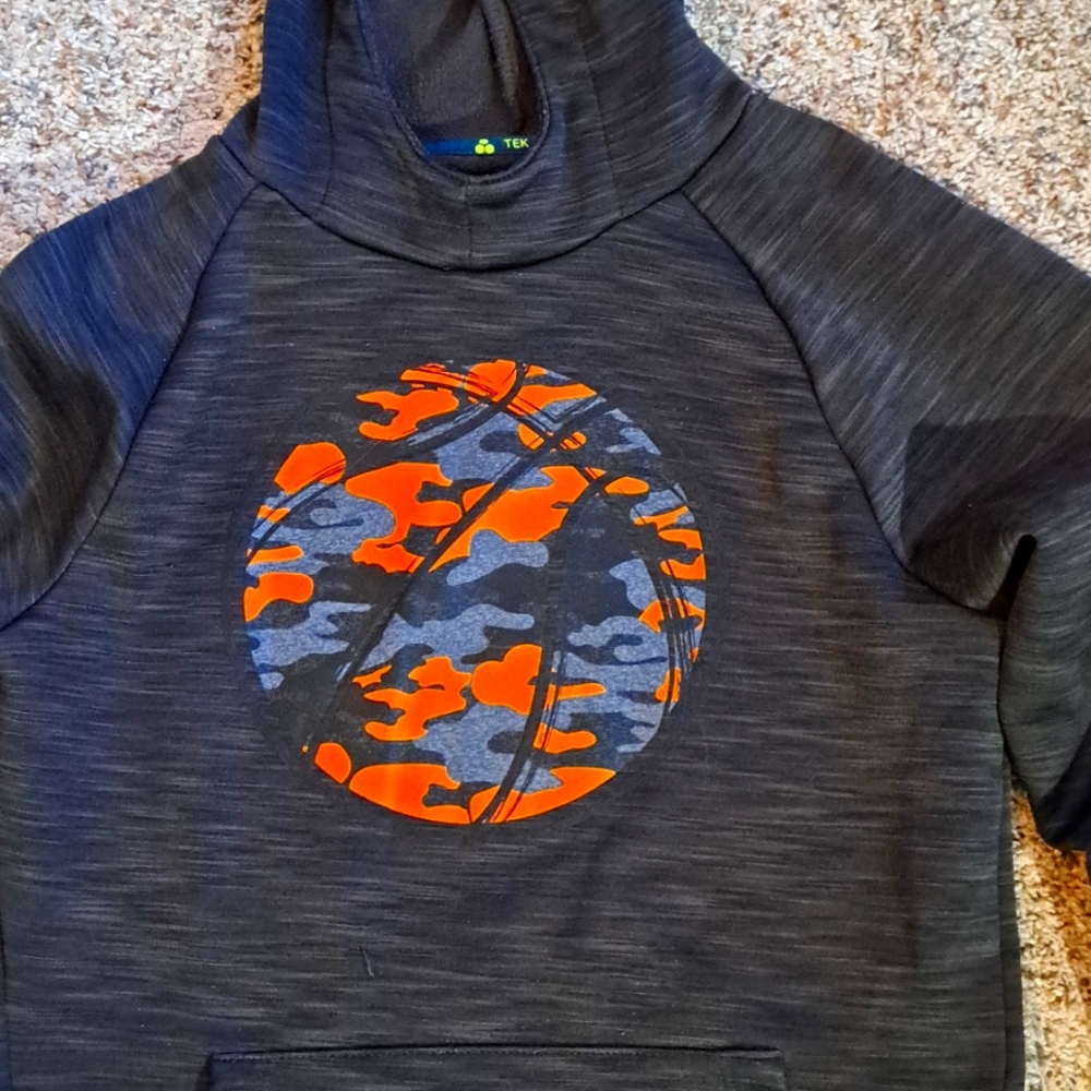 Boy's size M(10/12) Tek Gear Hoodie sweatshirt with orange design